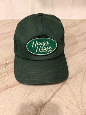 Huega House Dark Green Logo mid profile hat